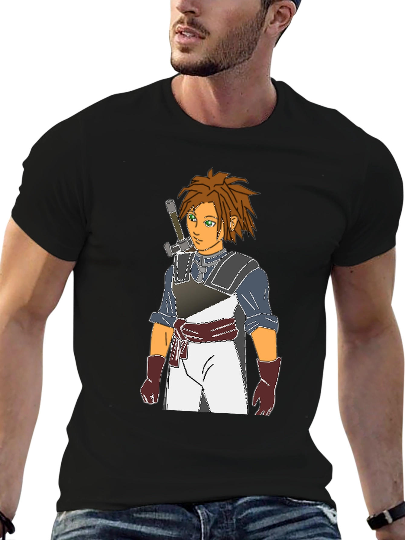 Anime Character Graphic Black T-Shirt