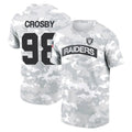 LV.Raiders #98 Maxx Crosby Player Black Salute to Service T-Shirts Football Jerseys