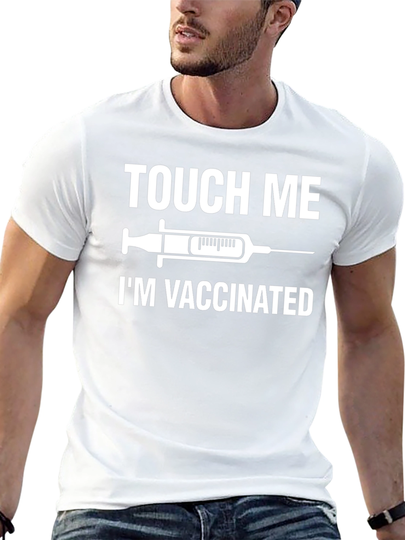 Touch Me Im Vaccinated Black T-Shirt