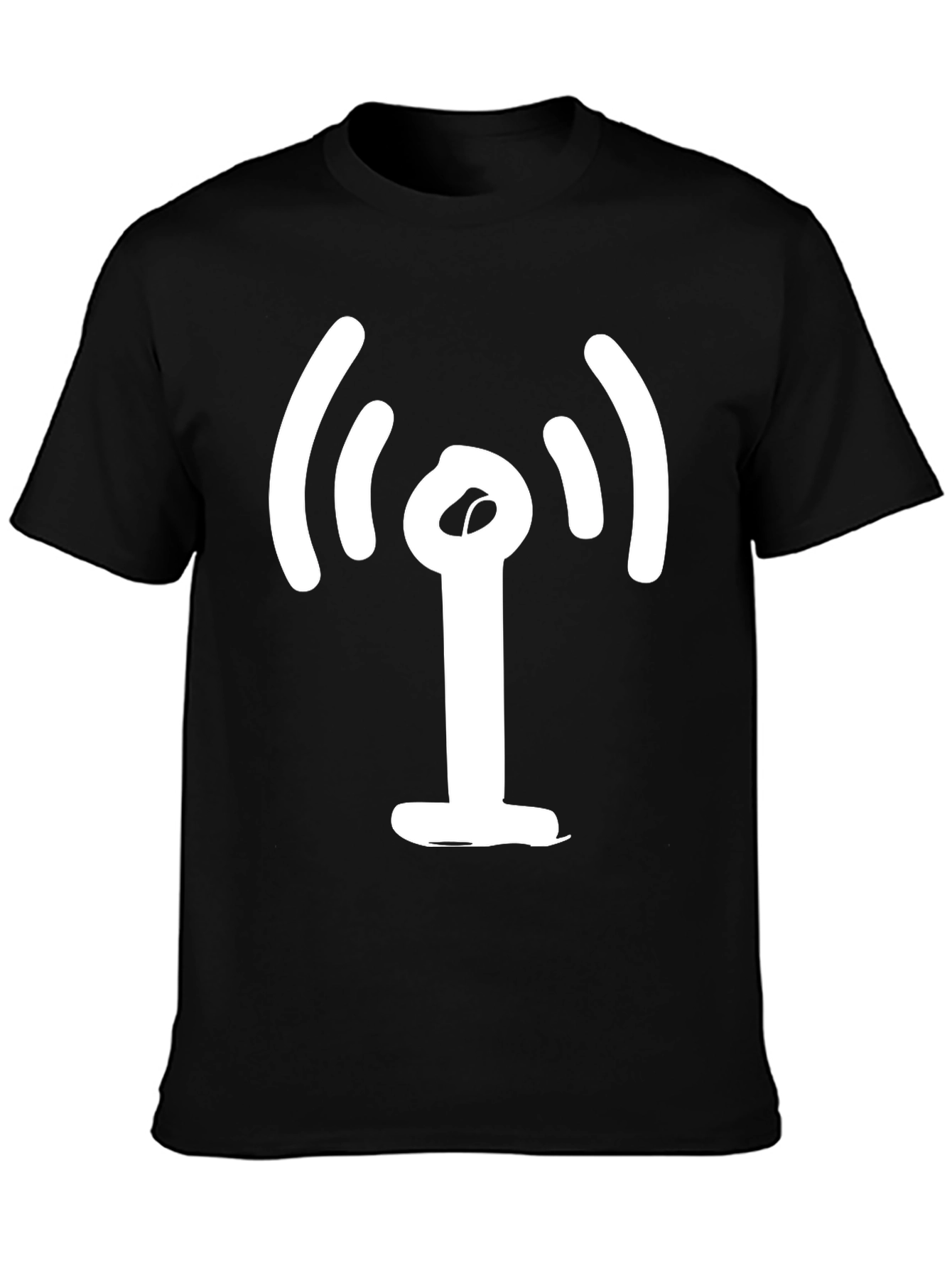 Black T-Shirt with WiFi Icon