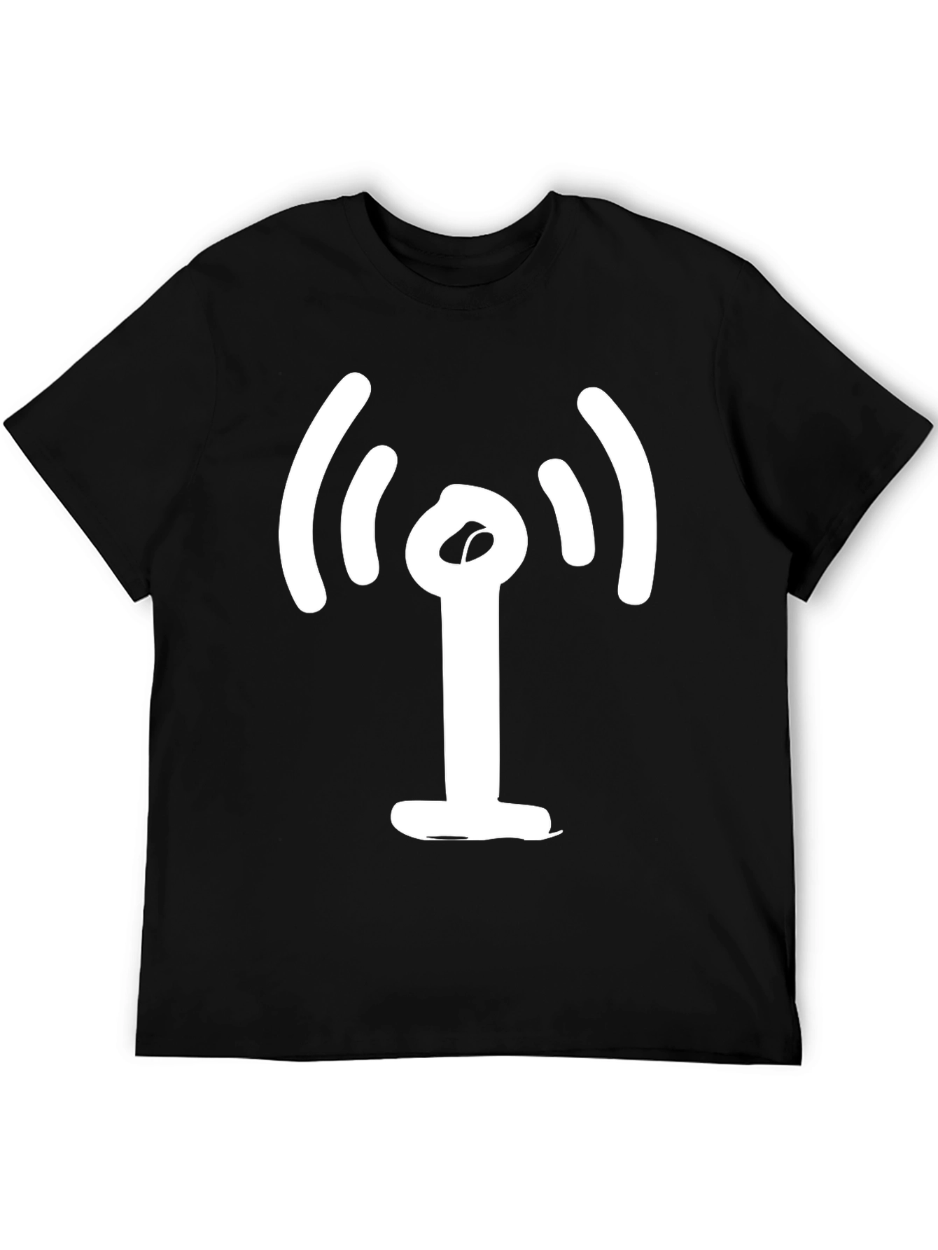 Black T-Shirt with WiFi Icon