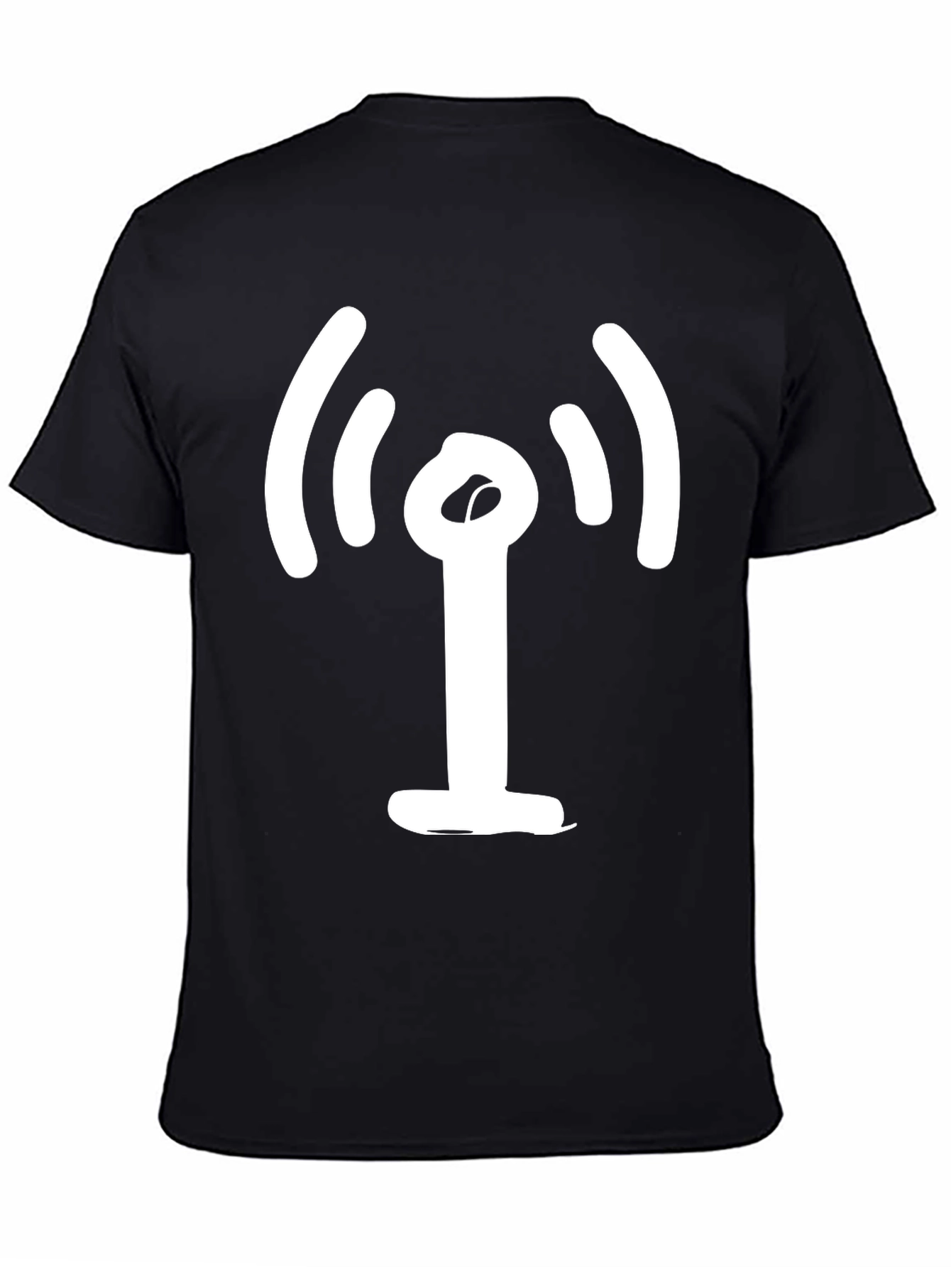Black T-Shirt with WiFi Icon