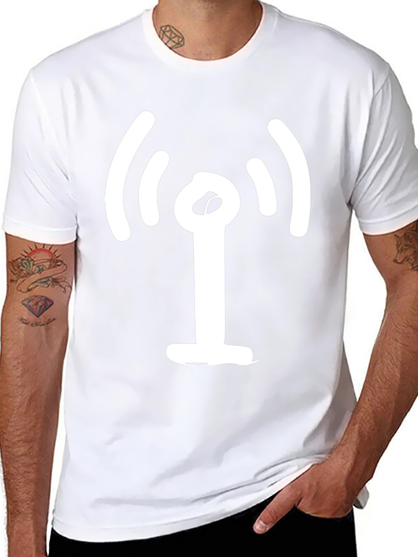 Black T-Shirt with WiFi Icon