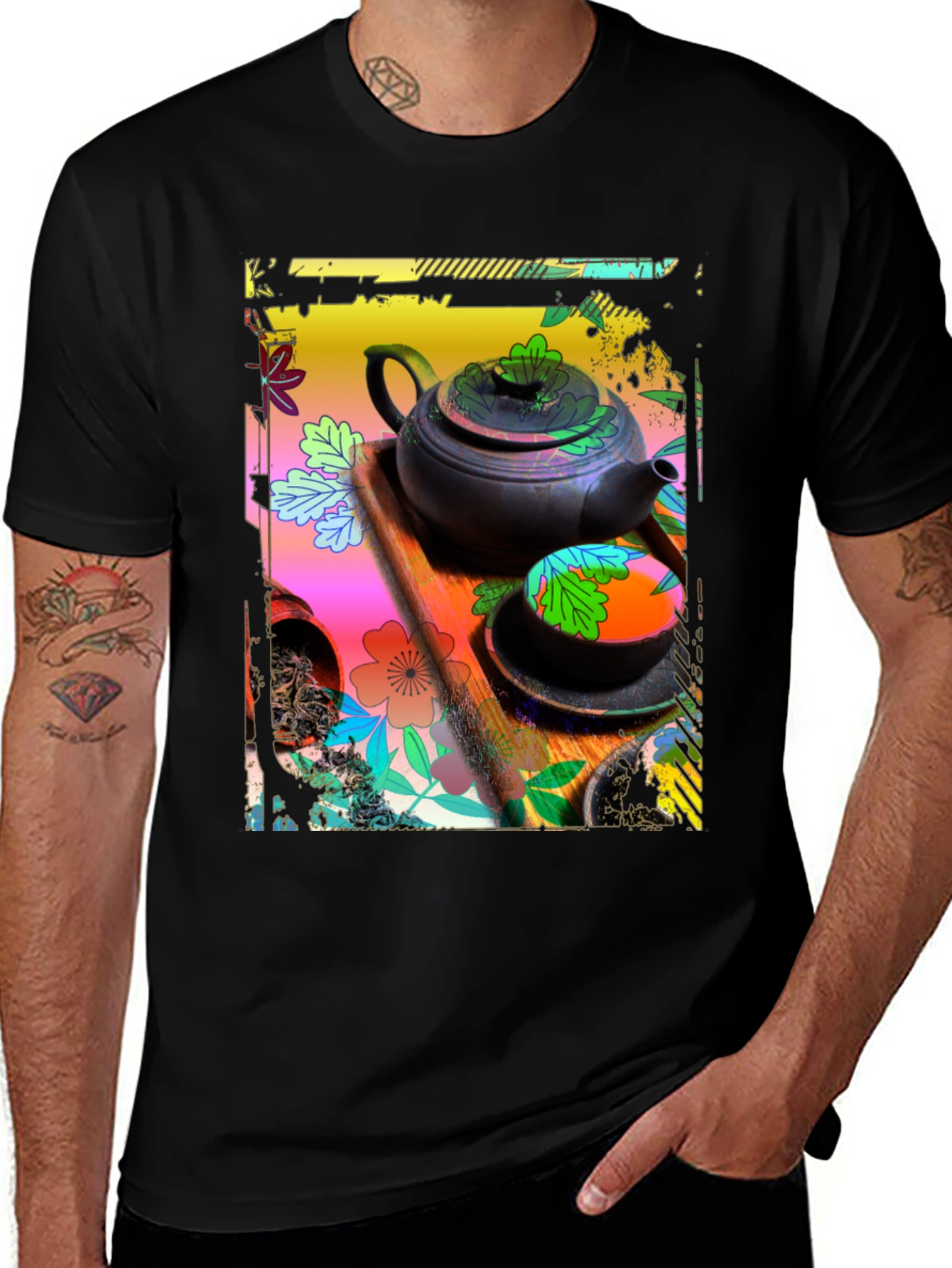 Artistic Tea Set Graphic Tee