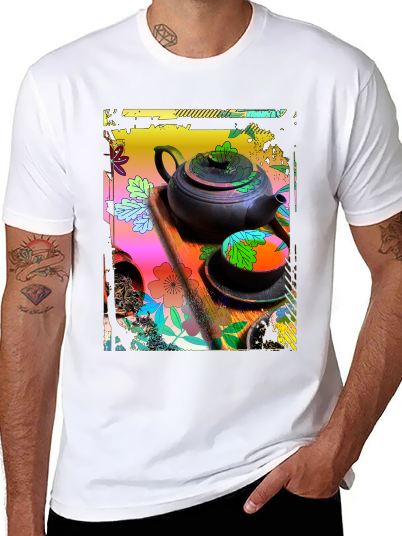Artistic Tea Set Graphic Tee