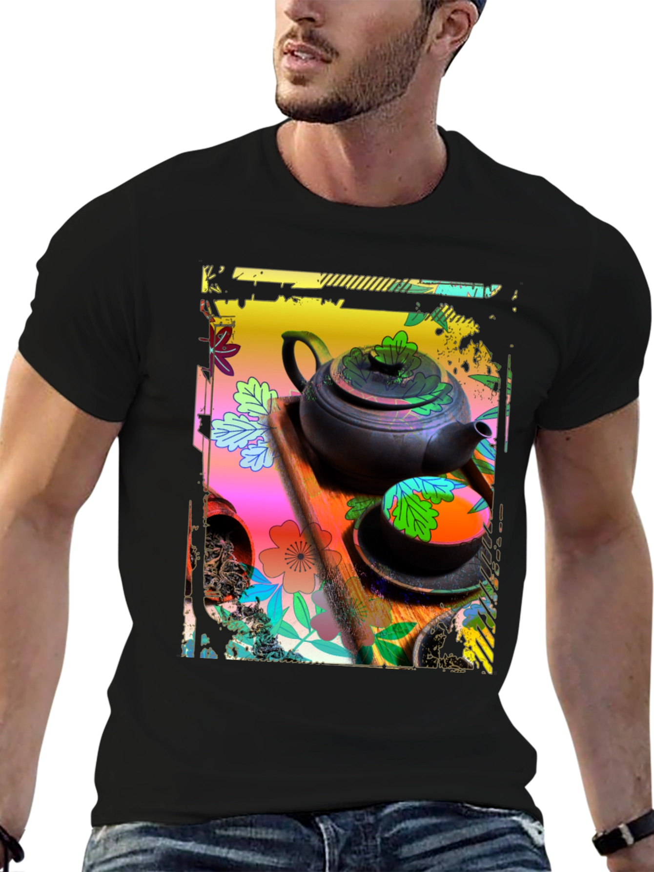 Artistic Tea Set Graphic Tee