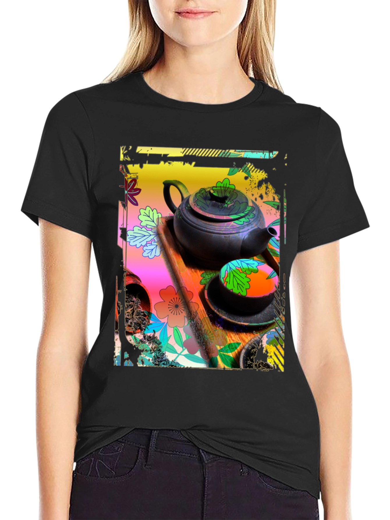 Artistic Tea Set Graphic Tee