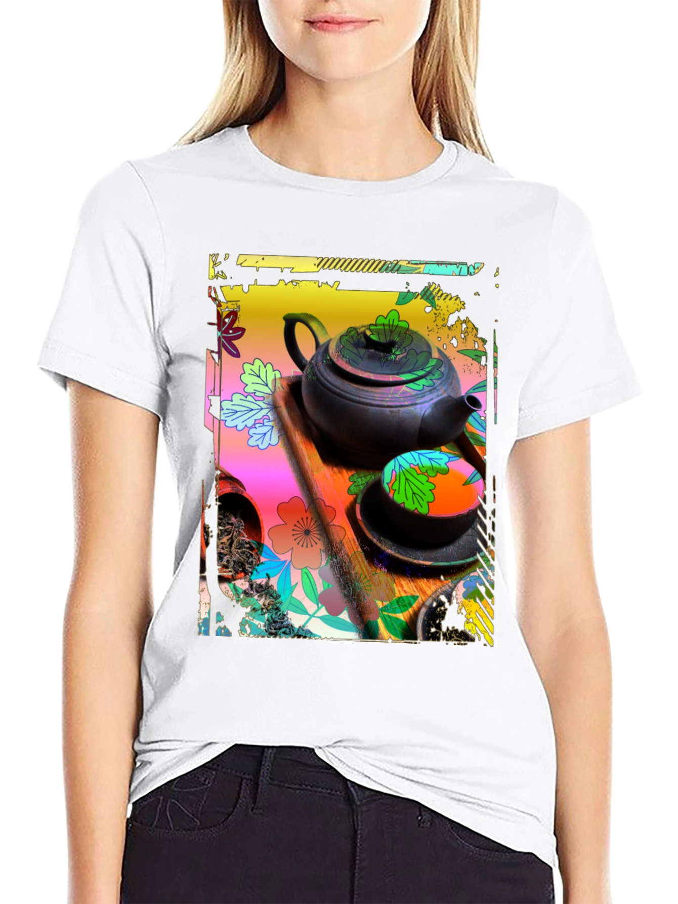 Artistic Tea Set Graphic Tee