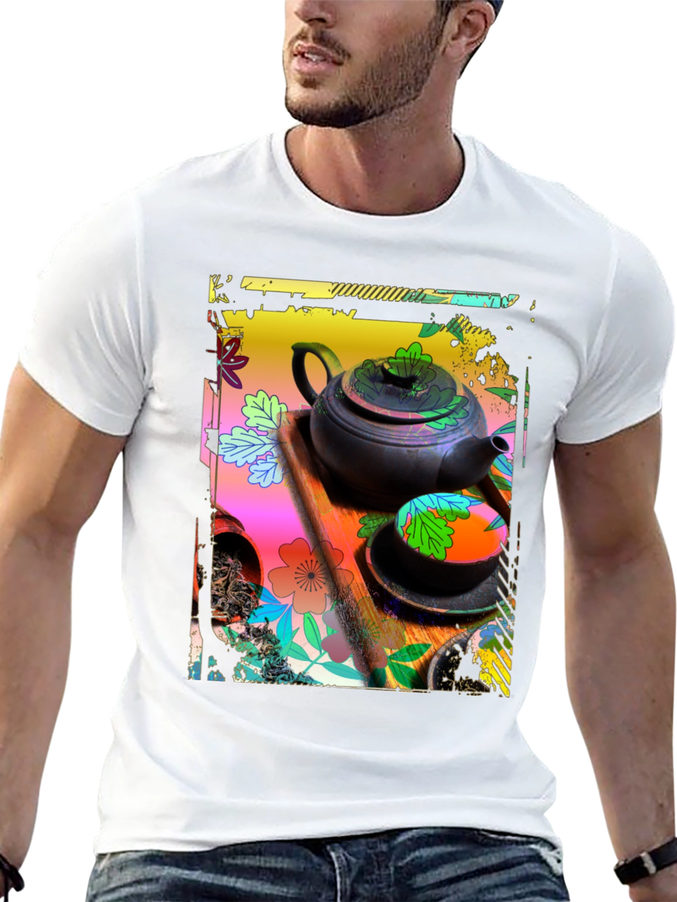 Artistic Tea Set Graphic Tee