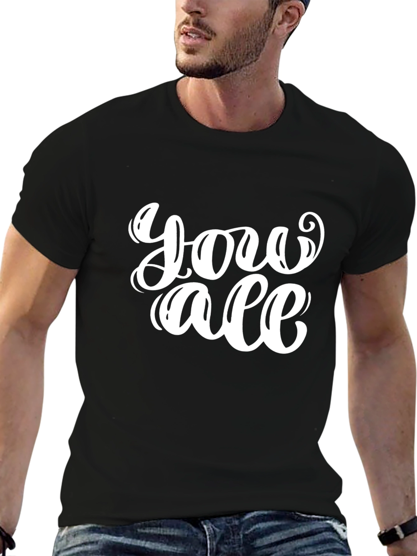 You All Graphic T-Shirt - Casual Black Tee
