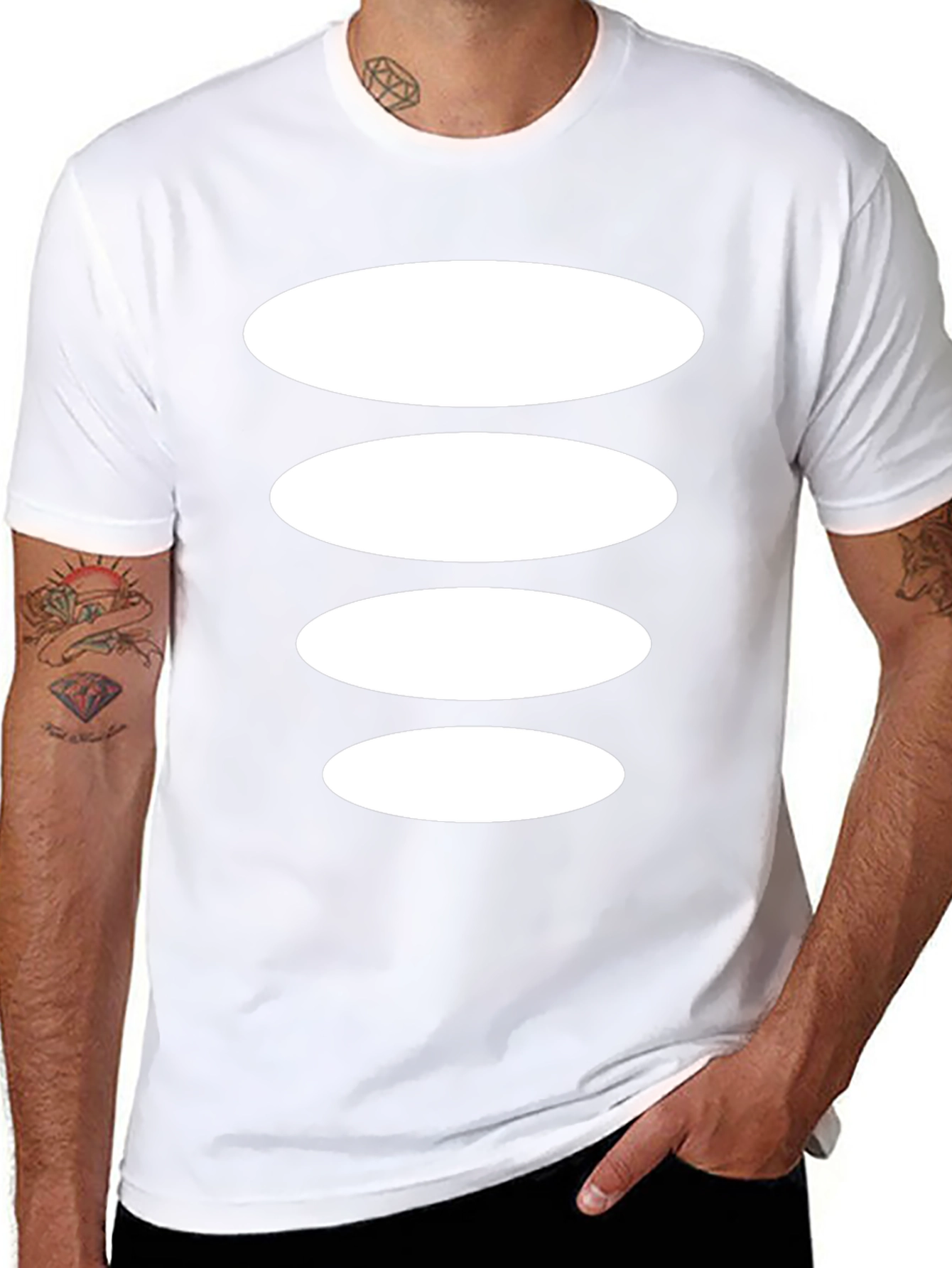 Abstract Ellipse Stack Black Tee