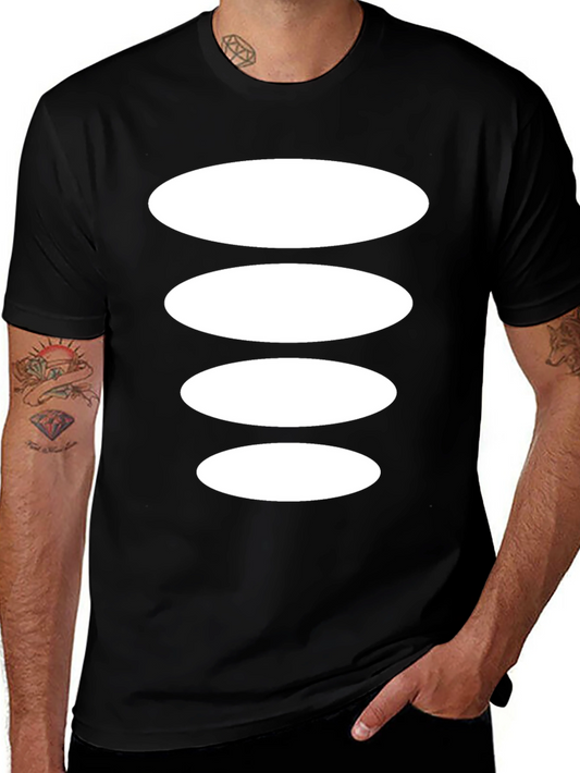 Abstract Ellipse Stack Black Tee