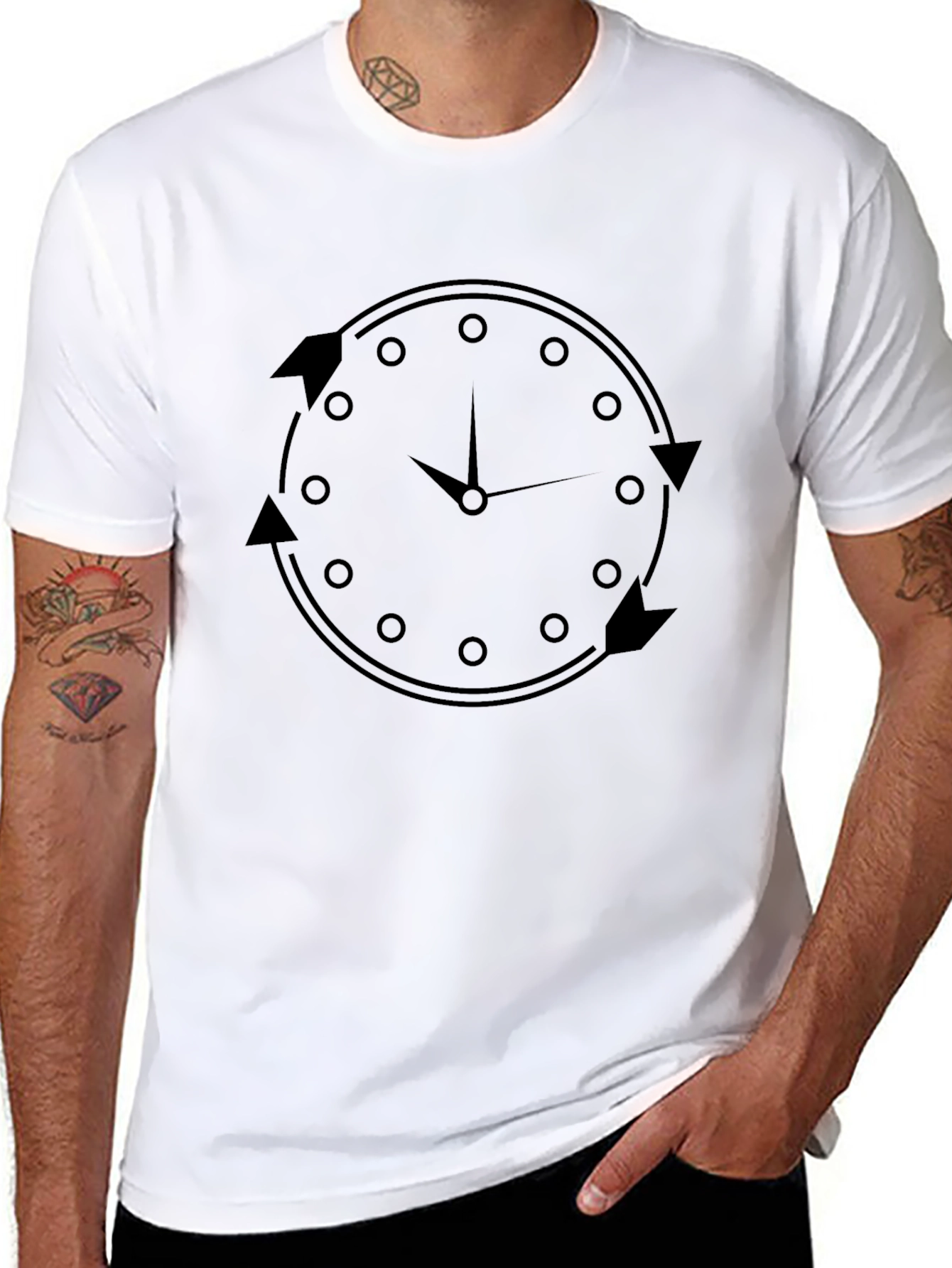Time Flies Black Graphic Tee