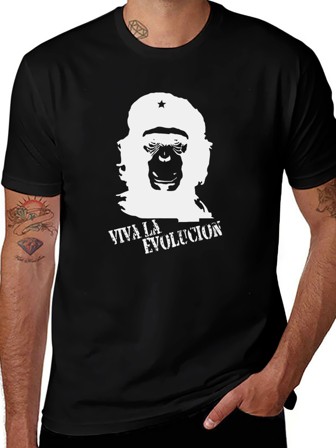 Viva La Evolucion Black Graphic Tee