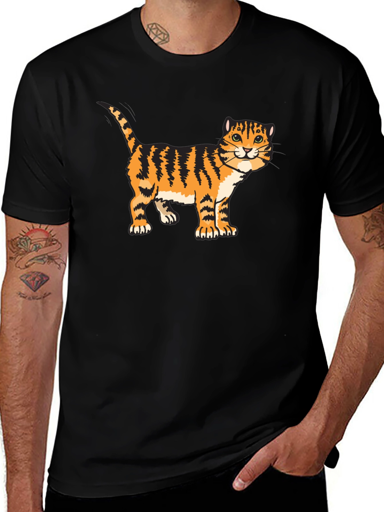 Tiger Cat Graphic Tee - Cool Animal Lover Shirt
