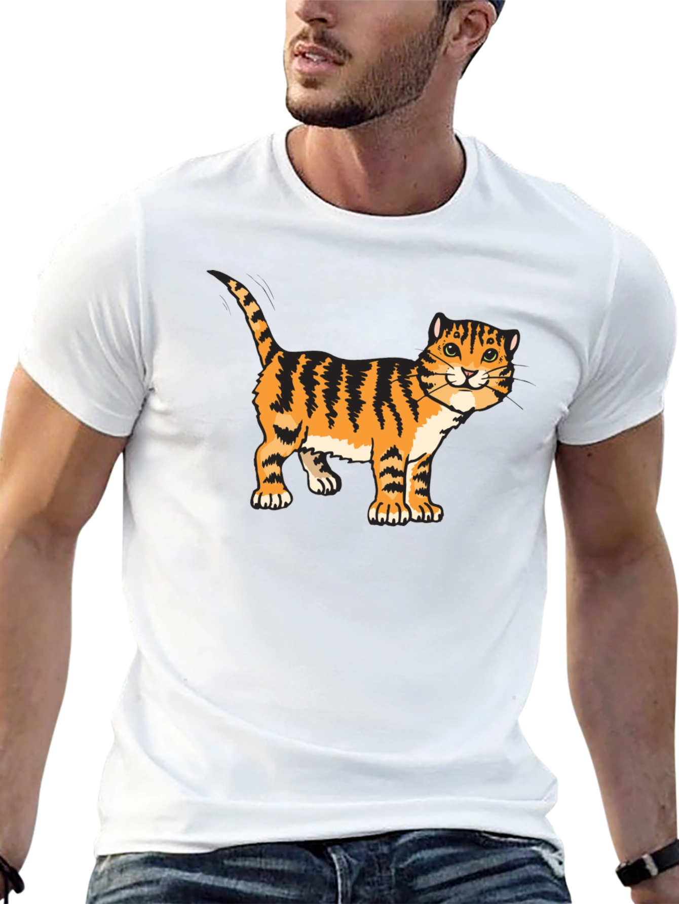 Tiger Cat Graphic Tee - Cool Animal Lover Shirt