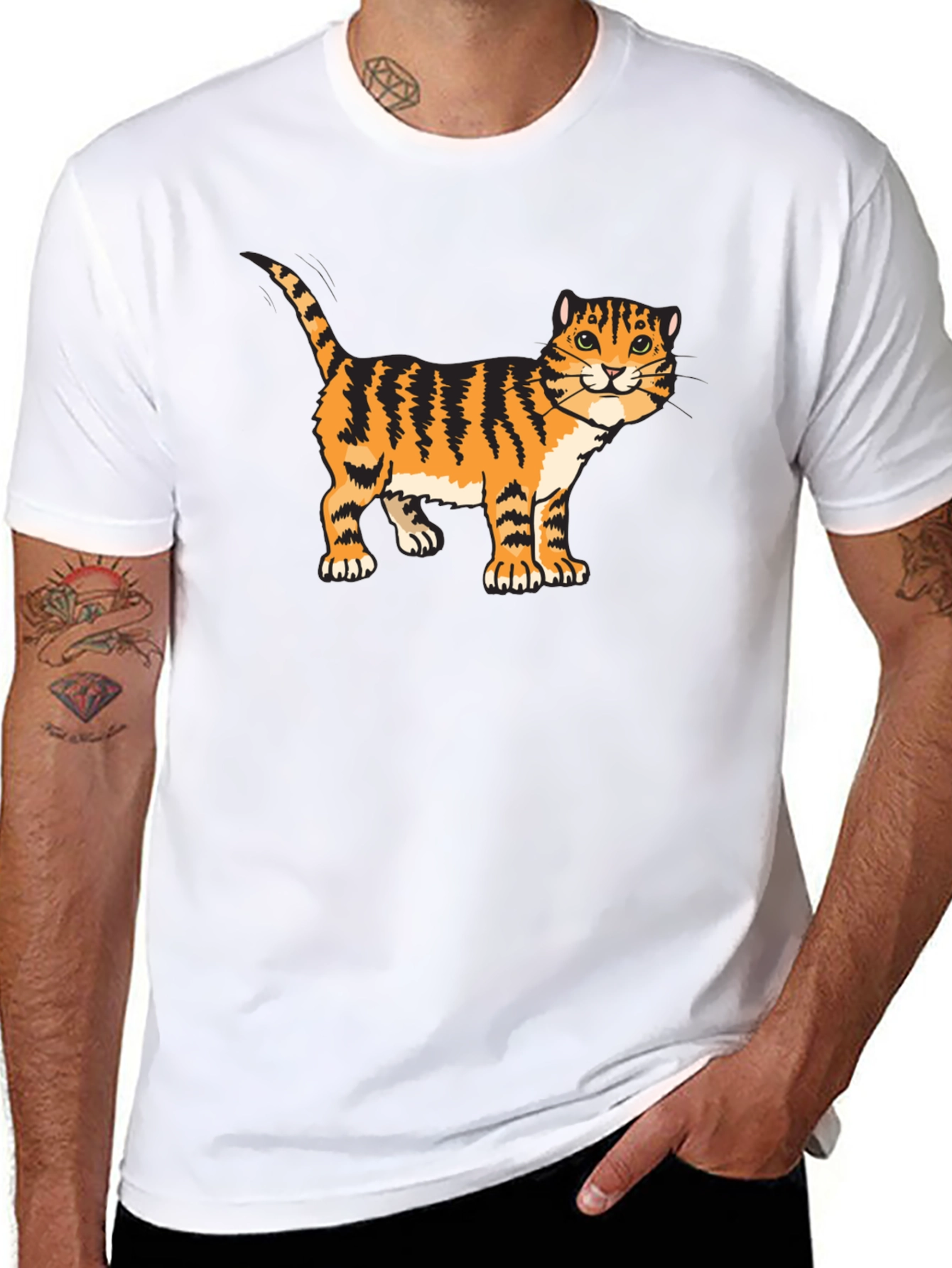 Tiger Cat Graphic Tee - Cool Animal Lover Shirt
