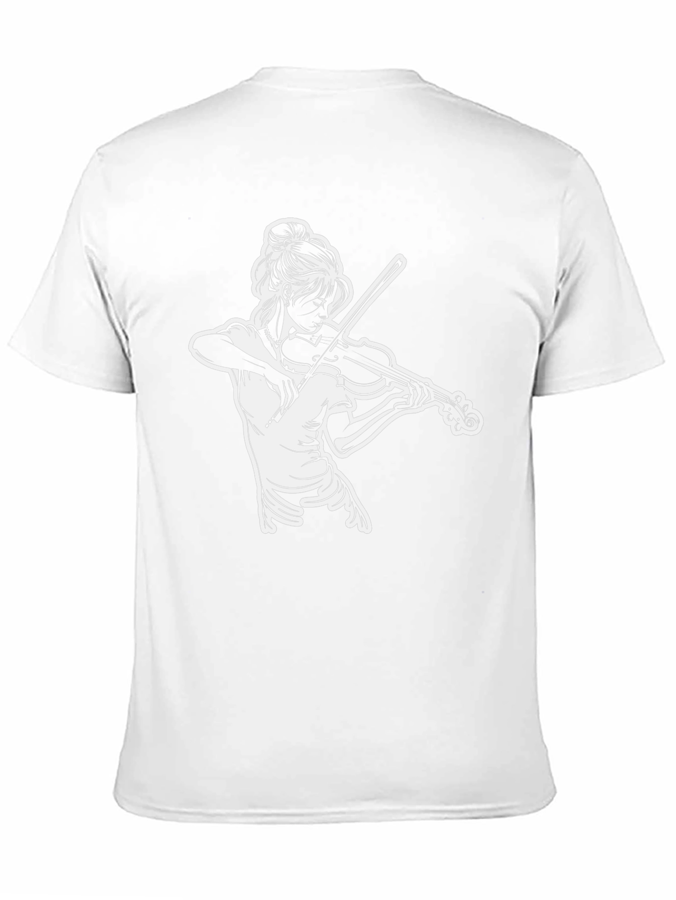 Violinist Graphic Tee - Black Cotton Casual Shirt