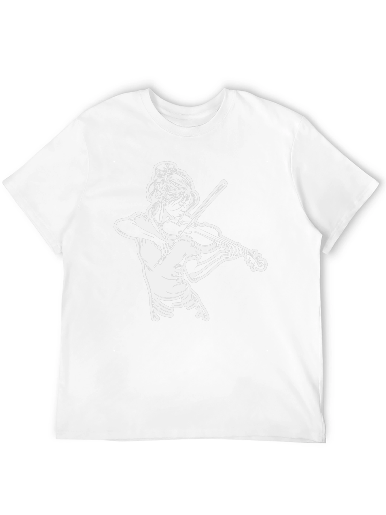Violinist Graphic Tee - Black Cotton Casual Shirt