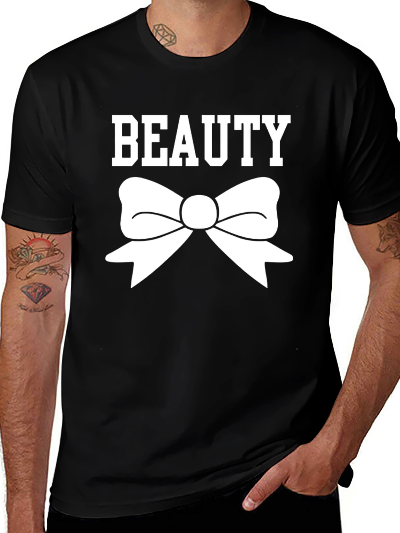 Beauty Bow Graphic T-Shirt - Black Cotton Tee