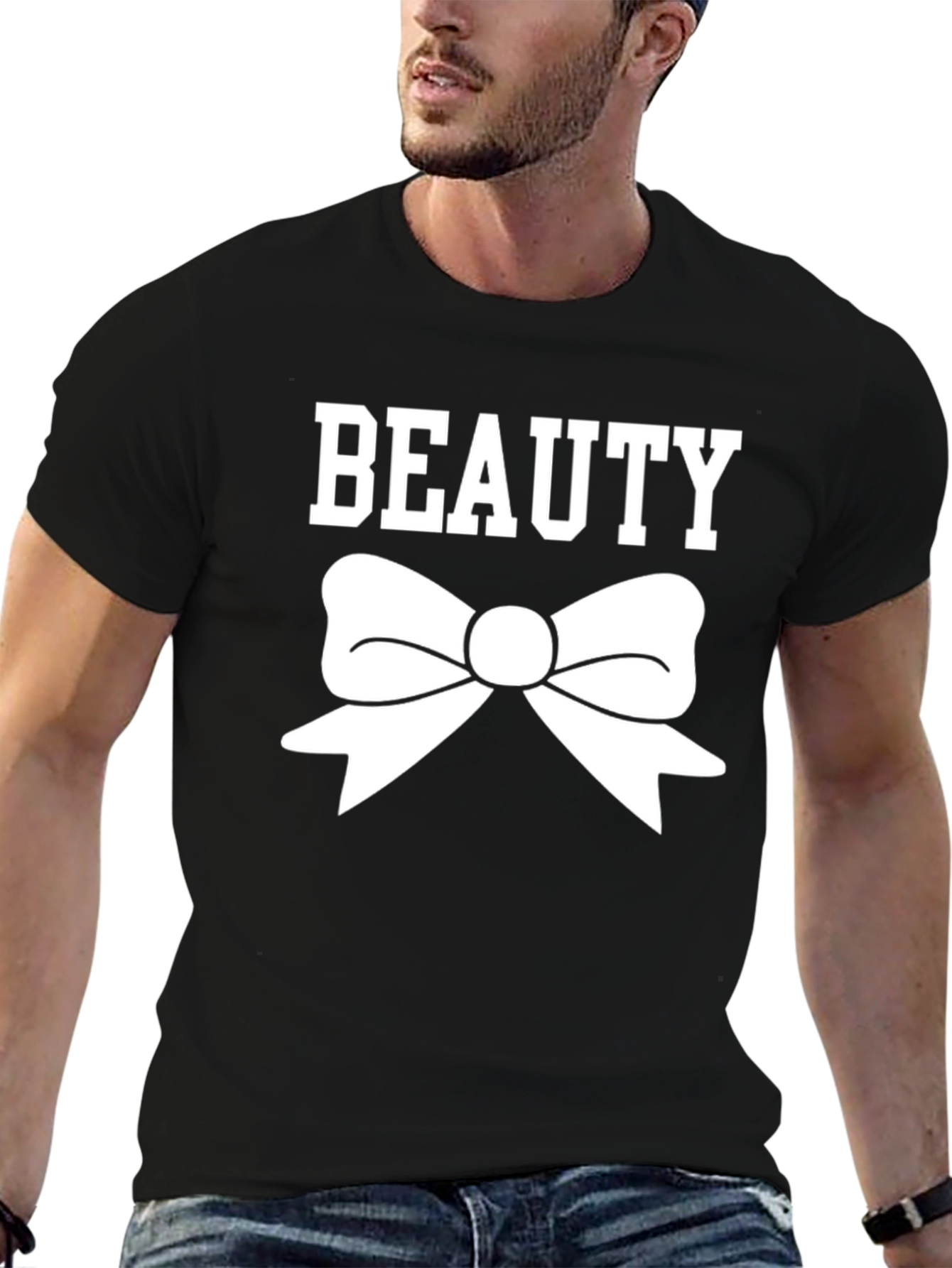 Beauty Bow Graphic T-Shirt - Black Cotton Tee