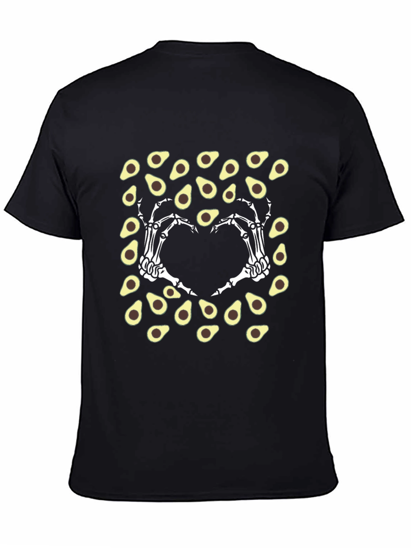 Avocado Skeleton Hand Heart T-Shirt