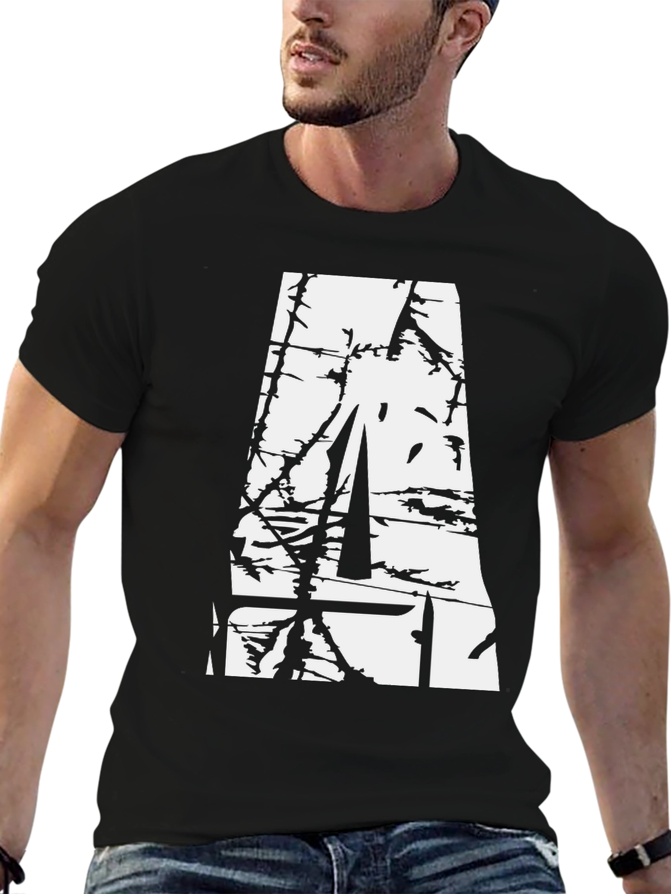 Abstract Graphic Black T-Shirt