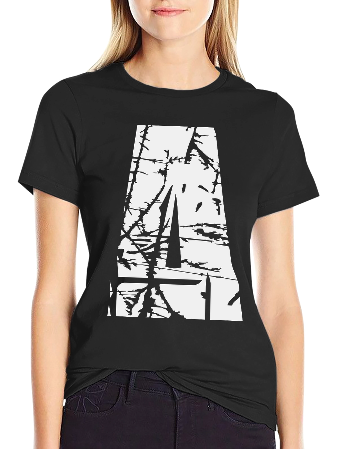Abstract Graphic Black T-Shirt