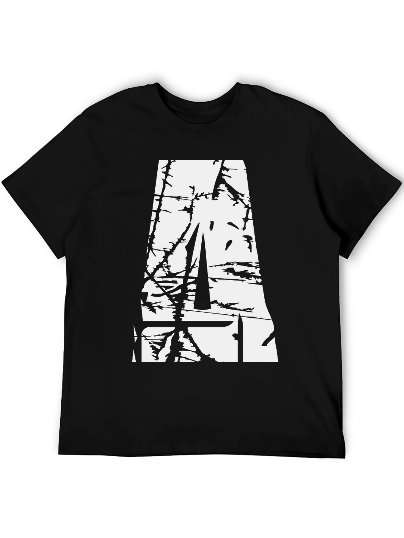 Abstract Graphic Black T-Shirt