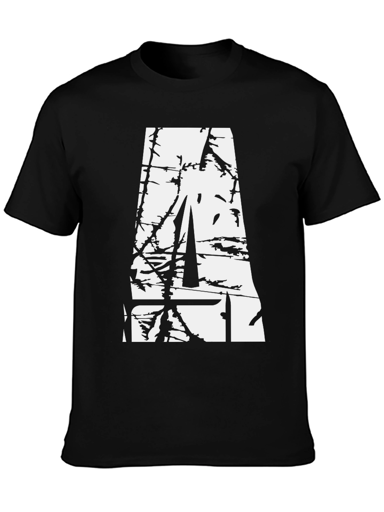 Abstract Graphic Black T-Shirt