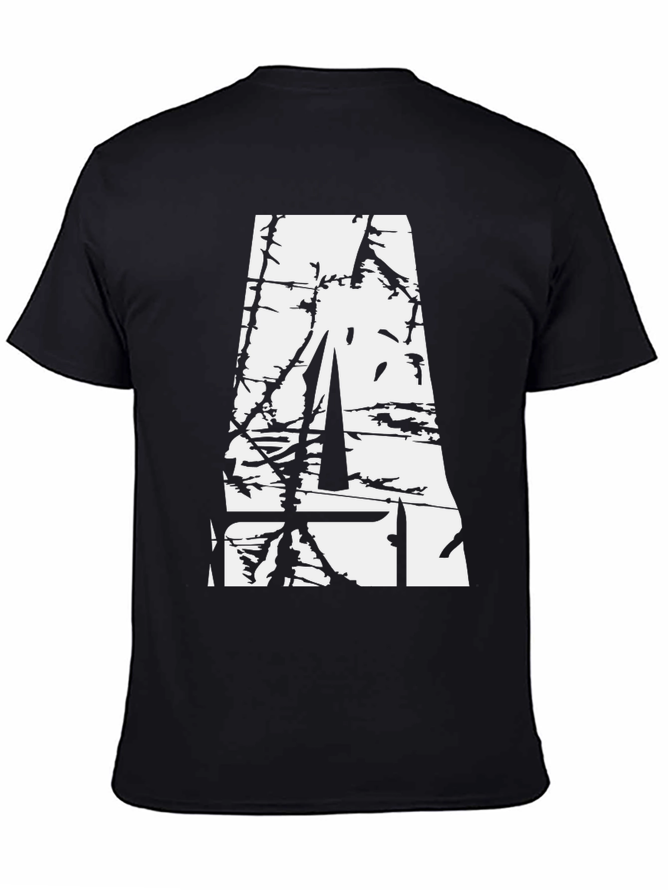 Abstract Graphic Black T-Shirt