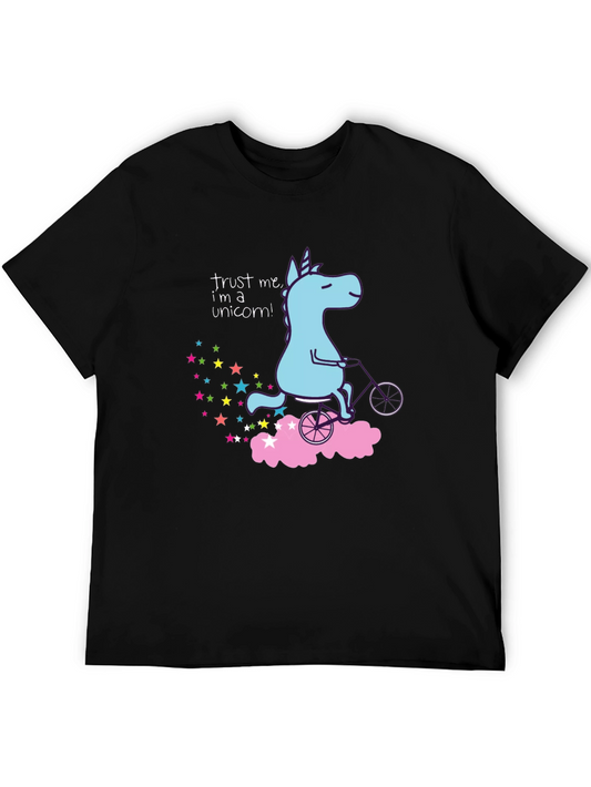 Unicorn on Bike Graphic Tee - Trust Me Im a Unicorn!
