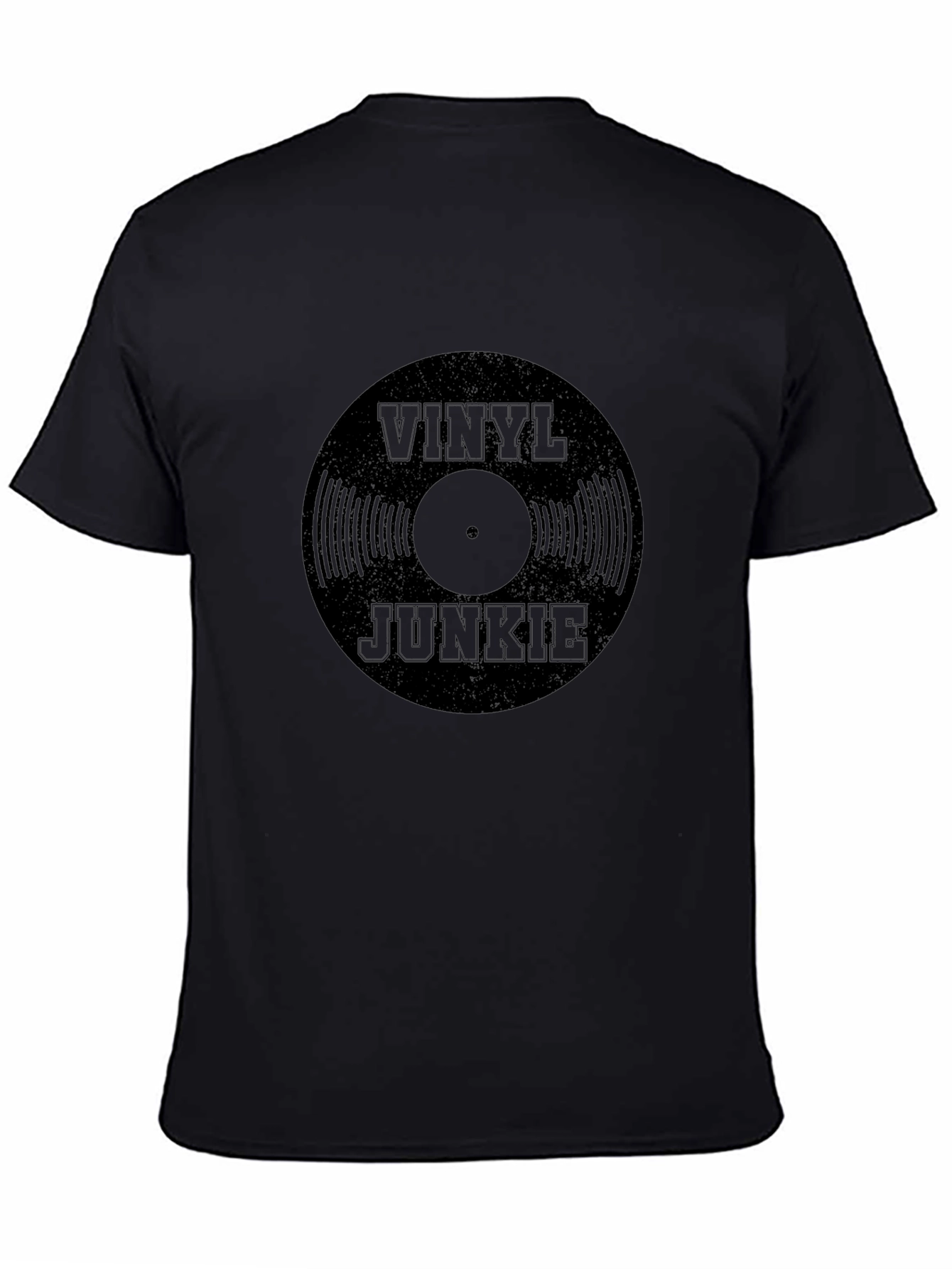 Vinyl Junkie Black Graphic T-Shirt