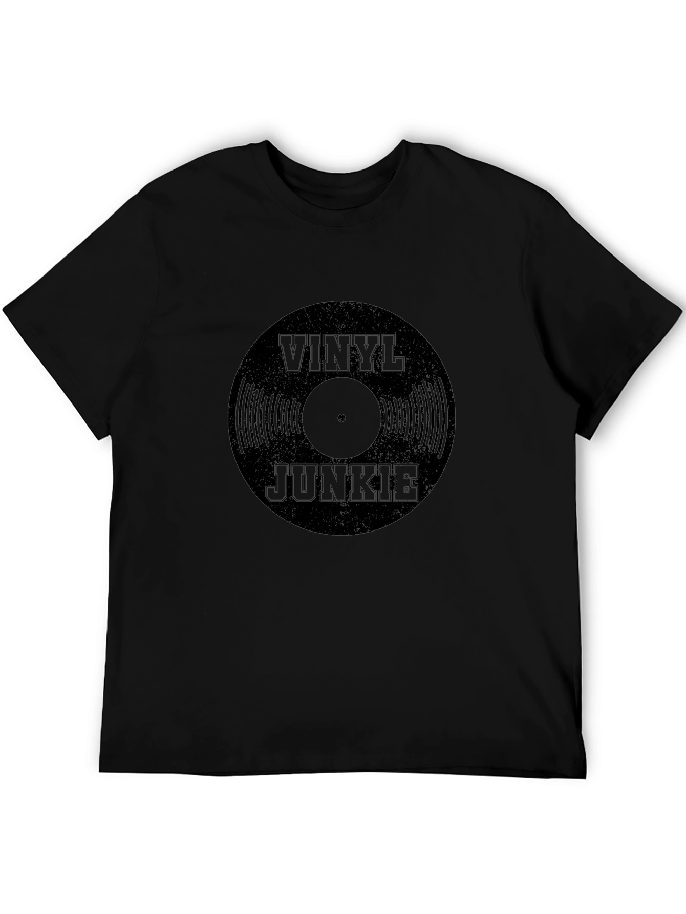 Vinyl Junkie Black Graphic T-Shirt