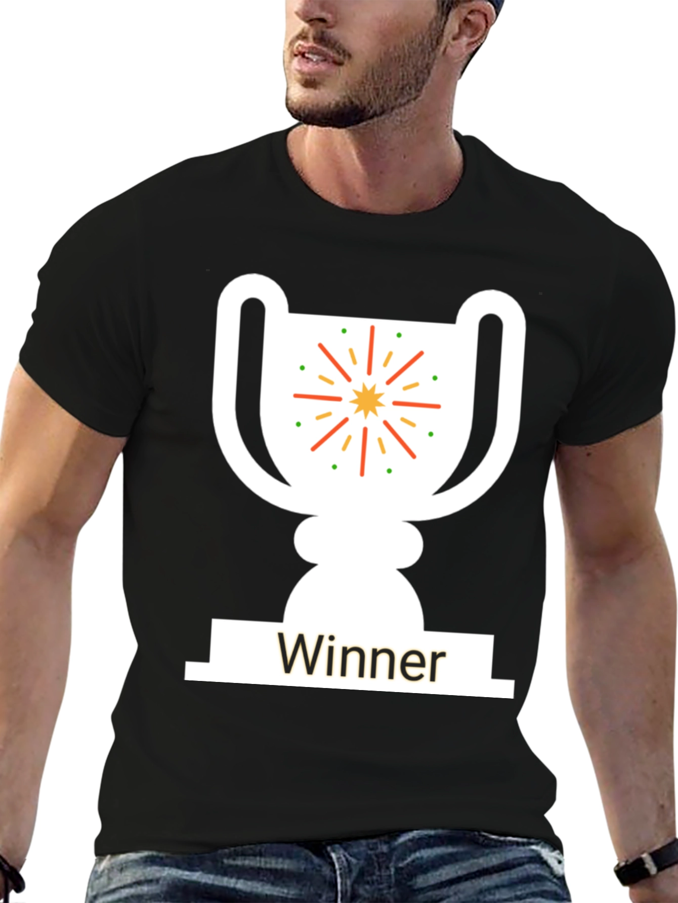 Winner Trophy Graphic T-Shirt - Black