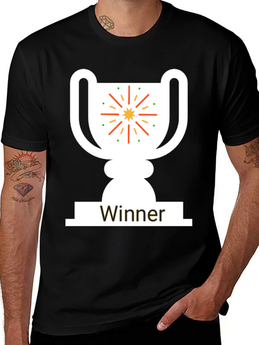 Winner Trophy Graphic T-Shirt - Black