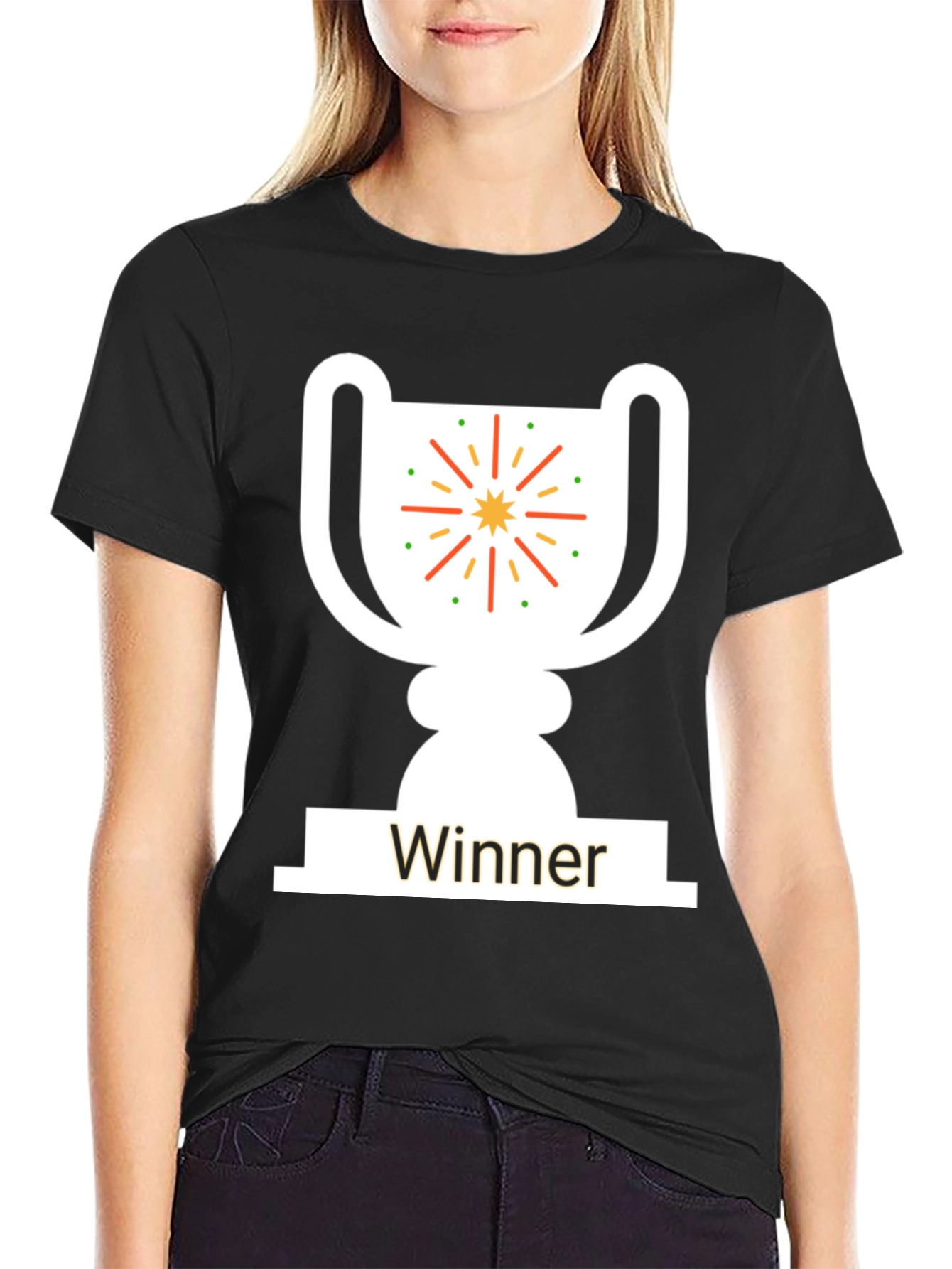 Winner Trophy Graphic T-Shirt - Black