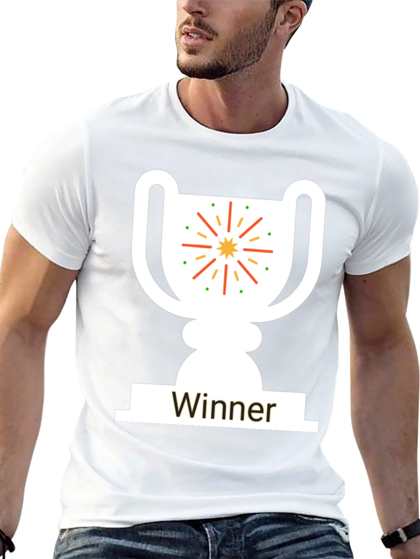 Winner Trophy Graphic T-Shirt - Black