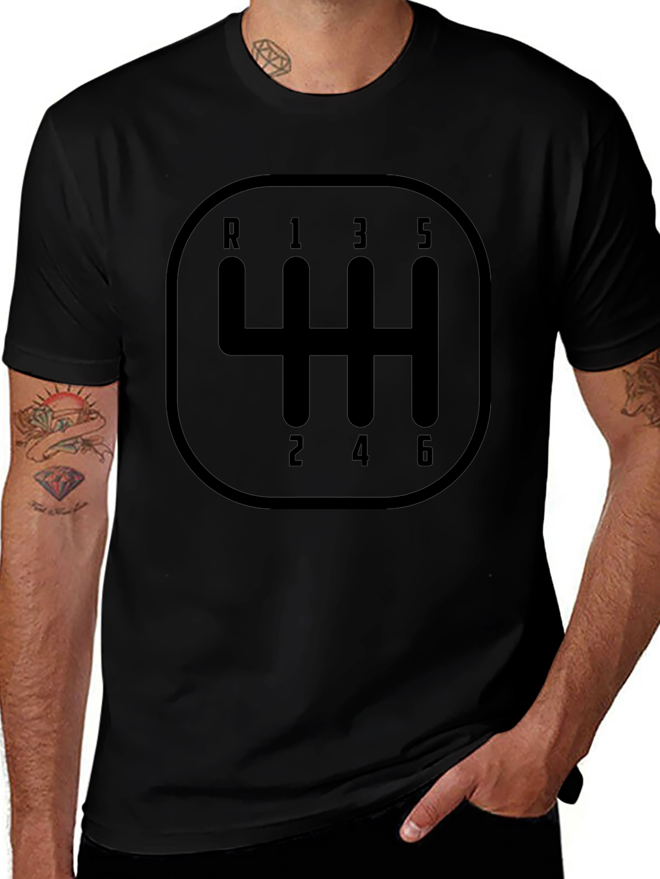 6-Speed Manual Gear Shift Pattern T-Shirt