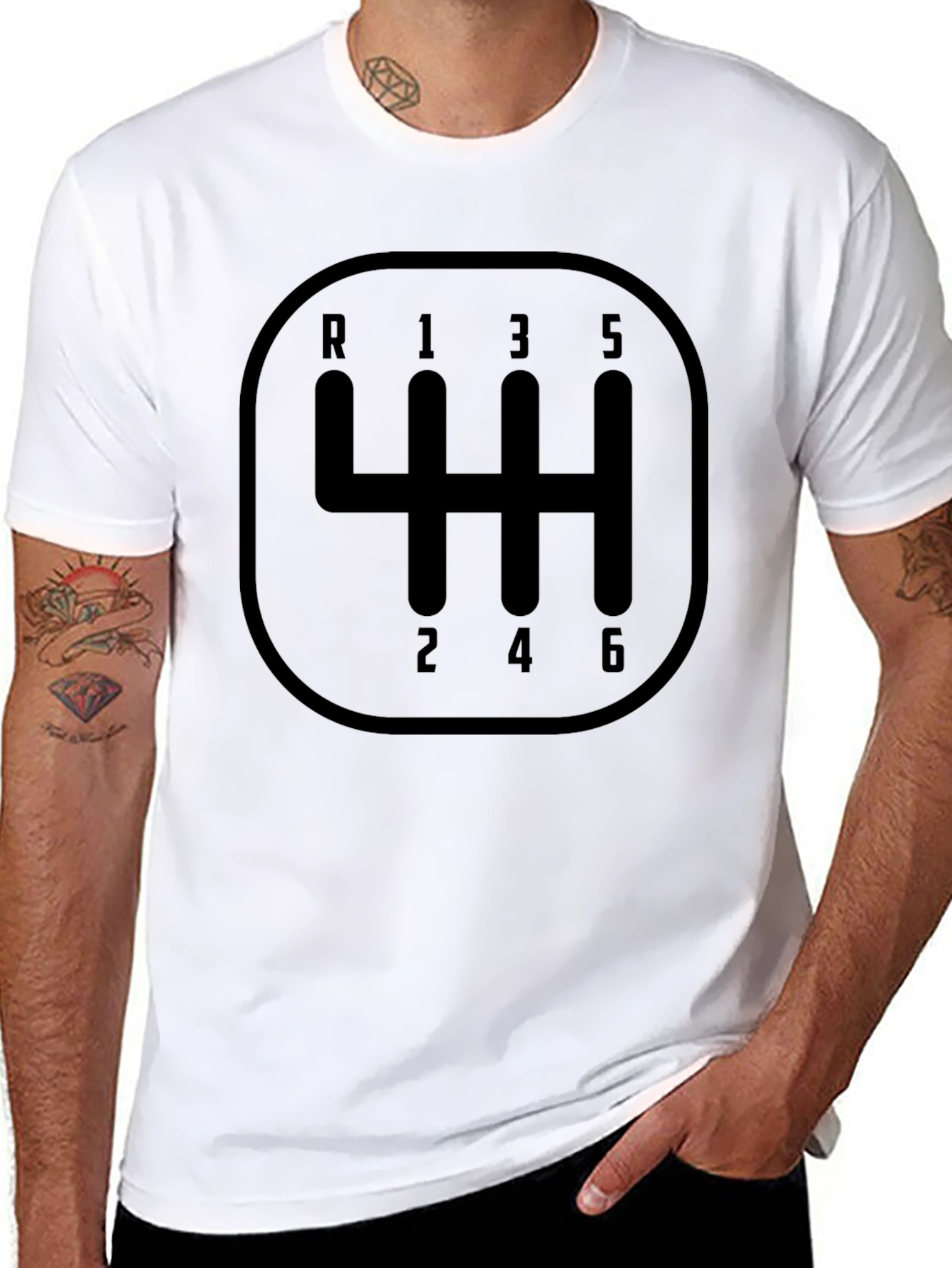 6-Speed Manual Gear Shift Pattern T-Shirt
