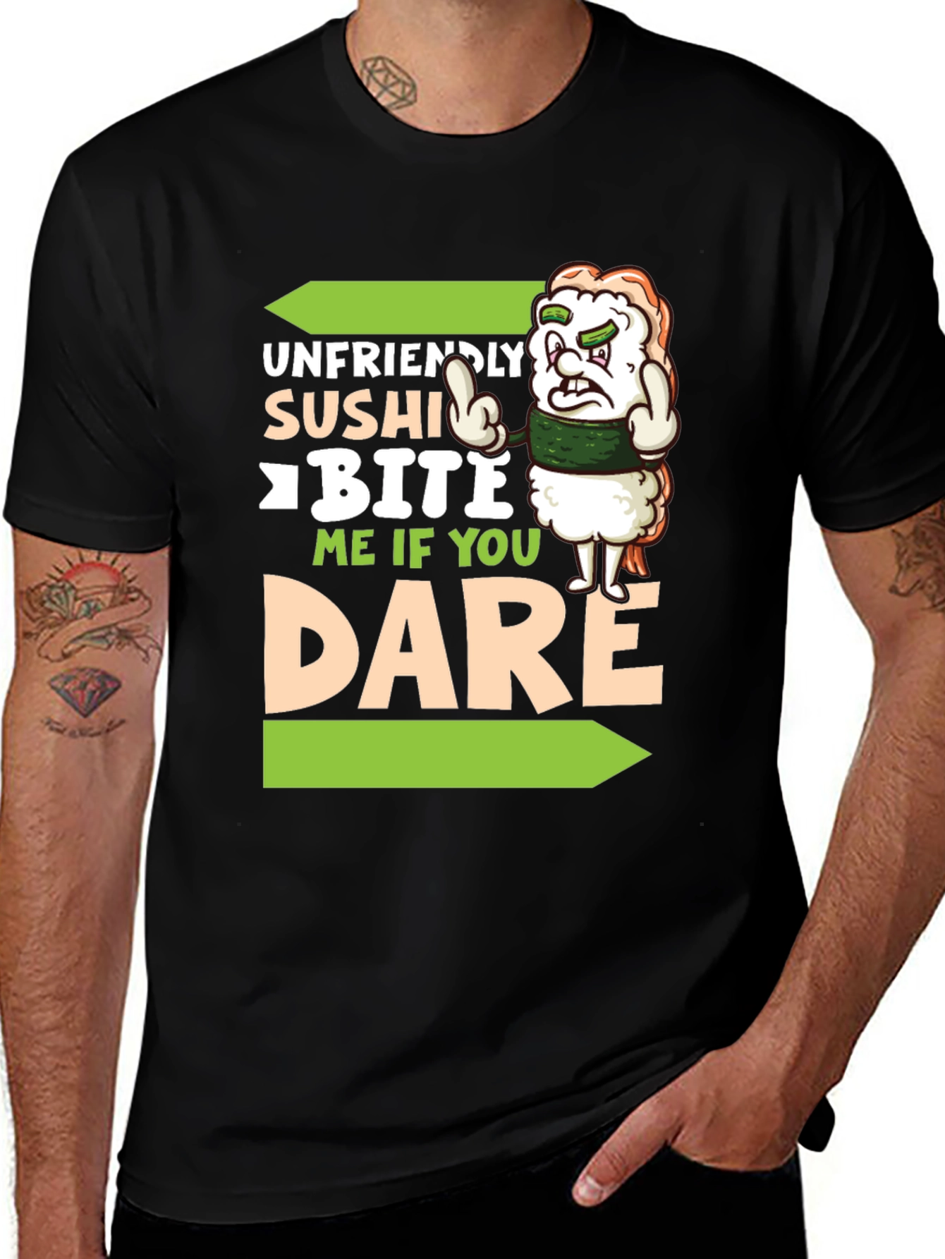 Unfriendly Sushi T-Shirt - Bite Me If You Dare!
