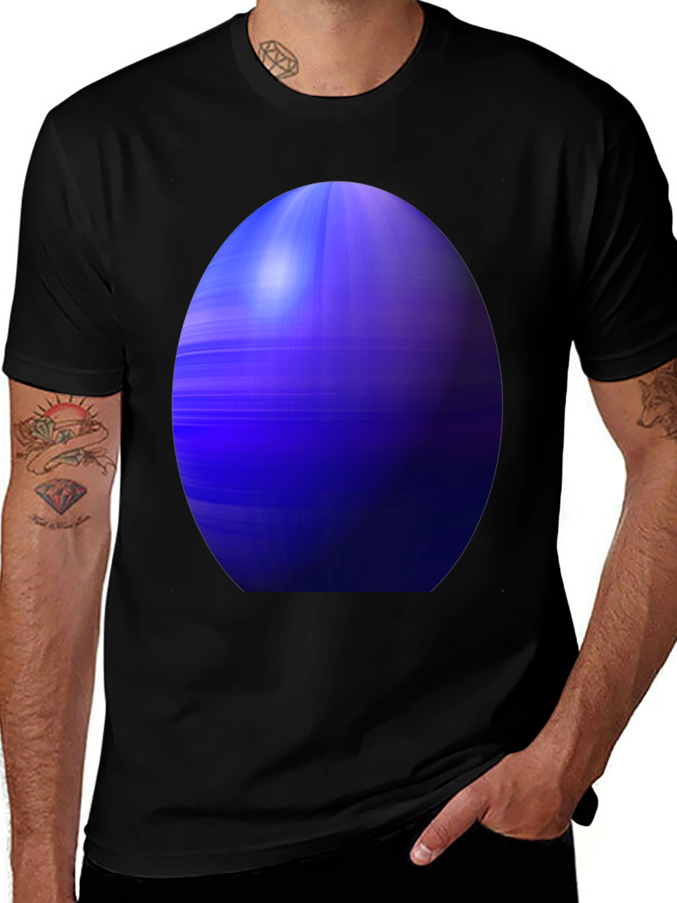 Abstract Blue Orb Graphic Tee