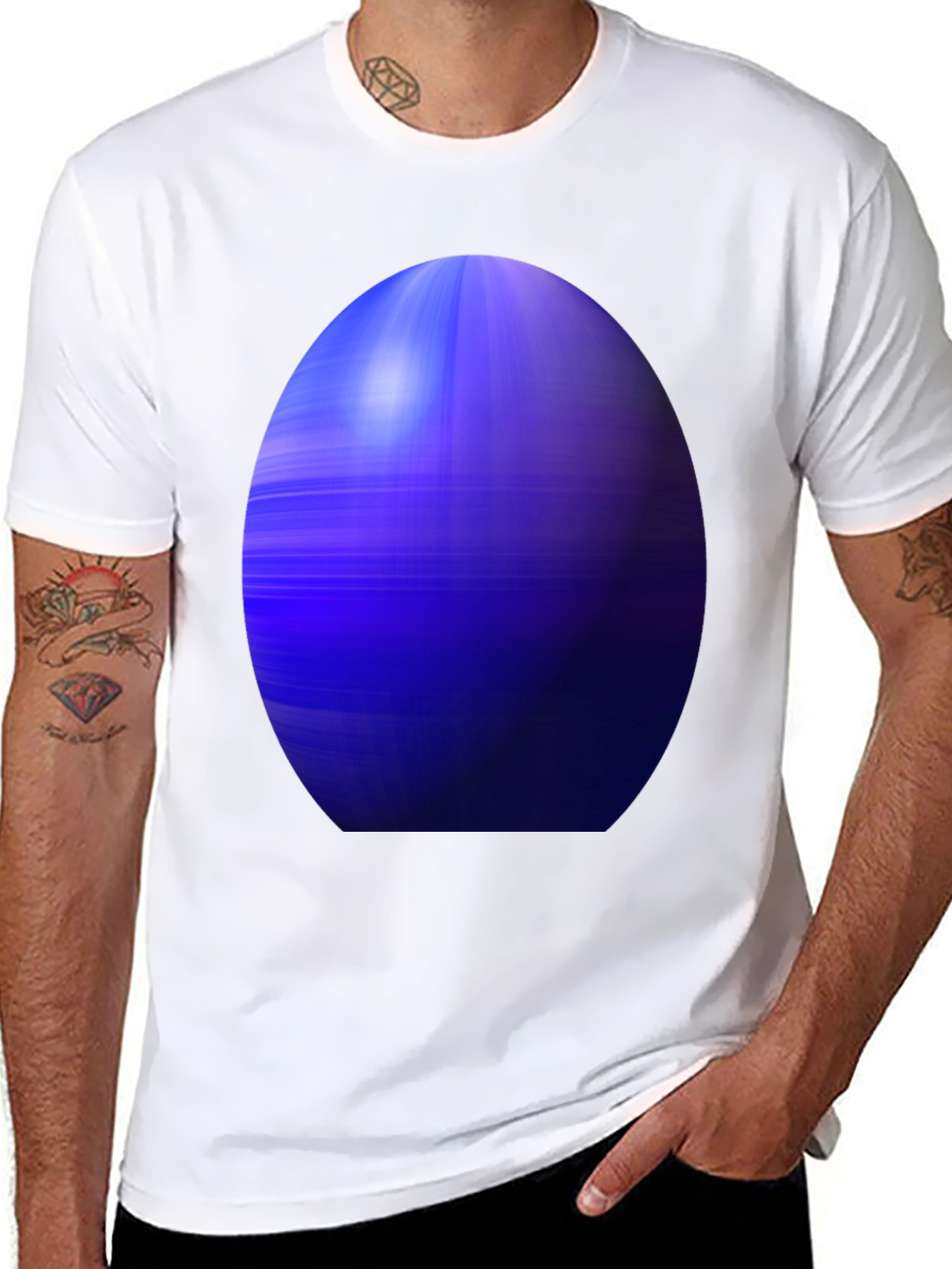 Abstract Blue Orb Graphic Tee