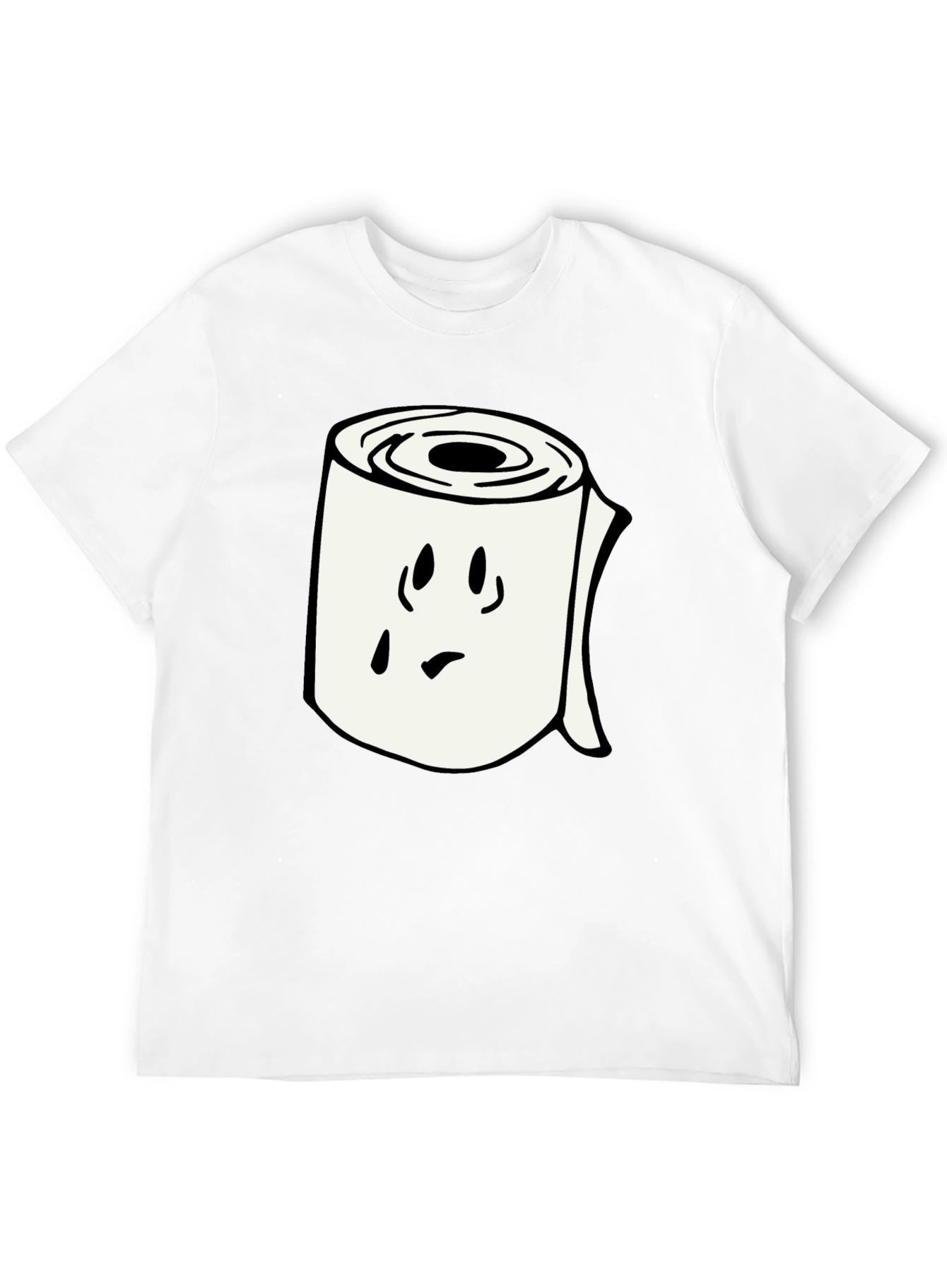 Toilet Paper Roll Graphic Tee - Black Cotton Shirt