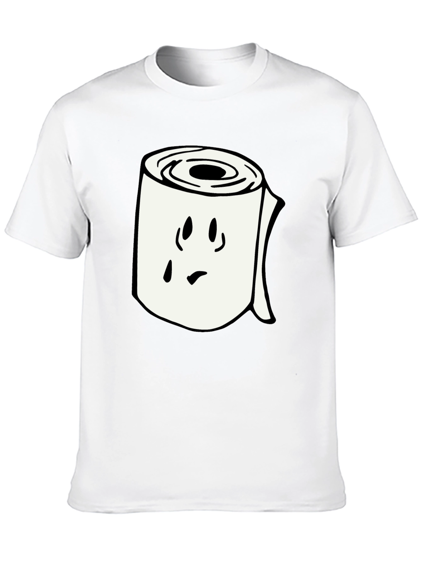 Toilet Paper Roll Graphic Tee - Black Cotton Shirt