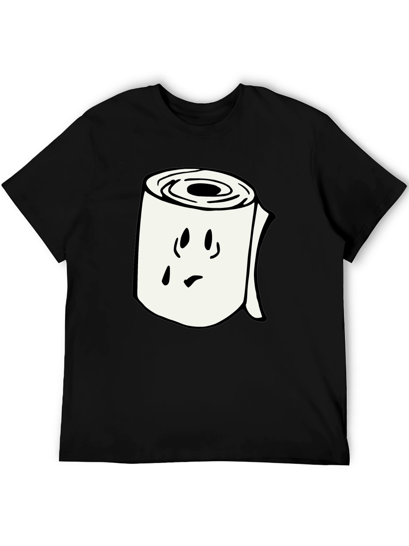 Toilet Paper Roll Graphic Tee - Black Cotton Shirt