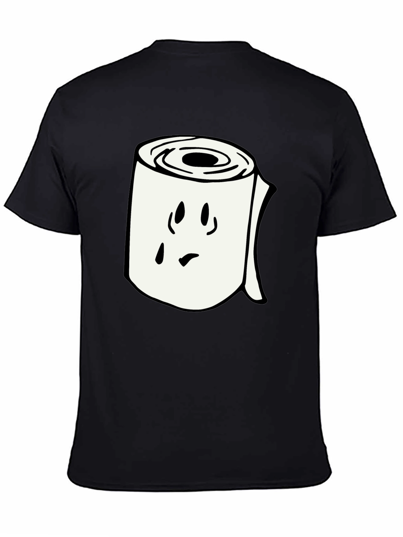 Toilet Paper Roll Graphic Tee - Black Cotton Shirt
