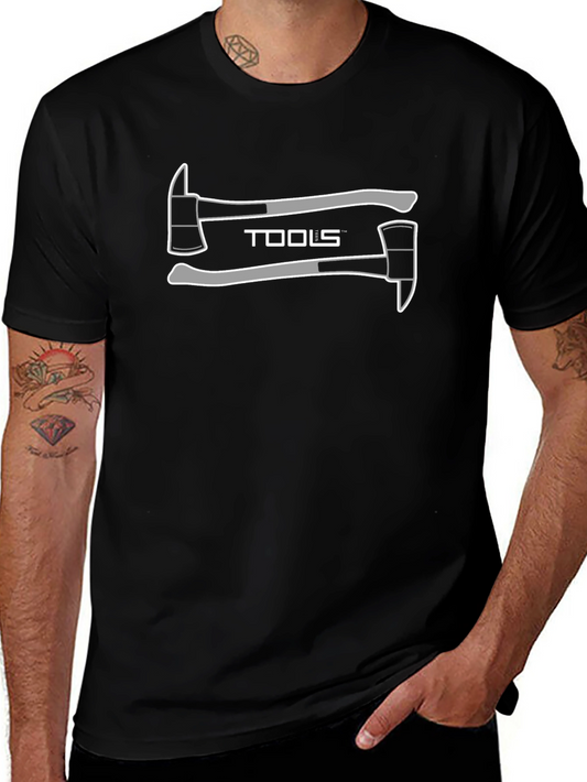 Tools Axe Graphic Tee - Black Cotton T-Shirt