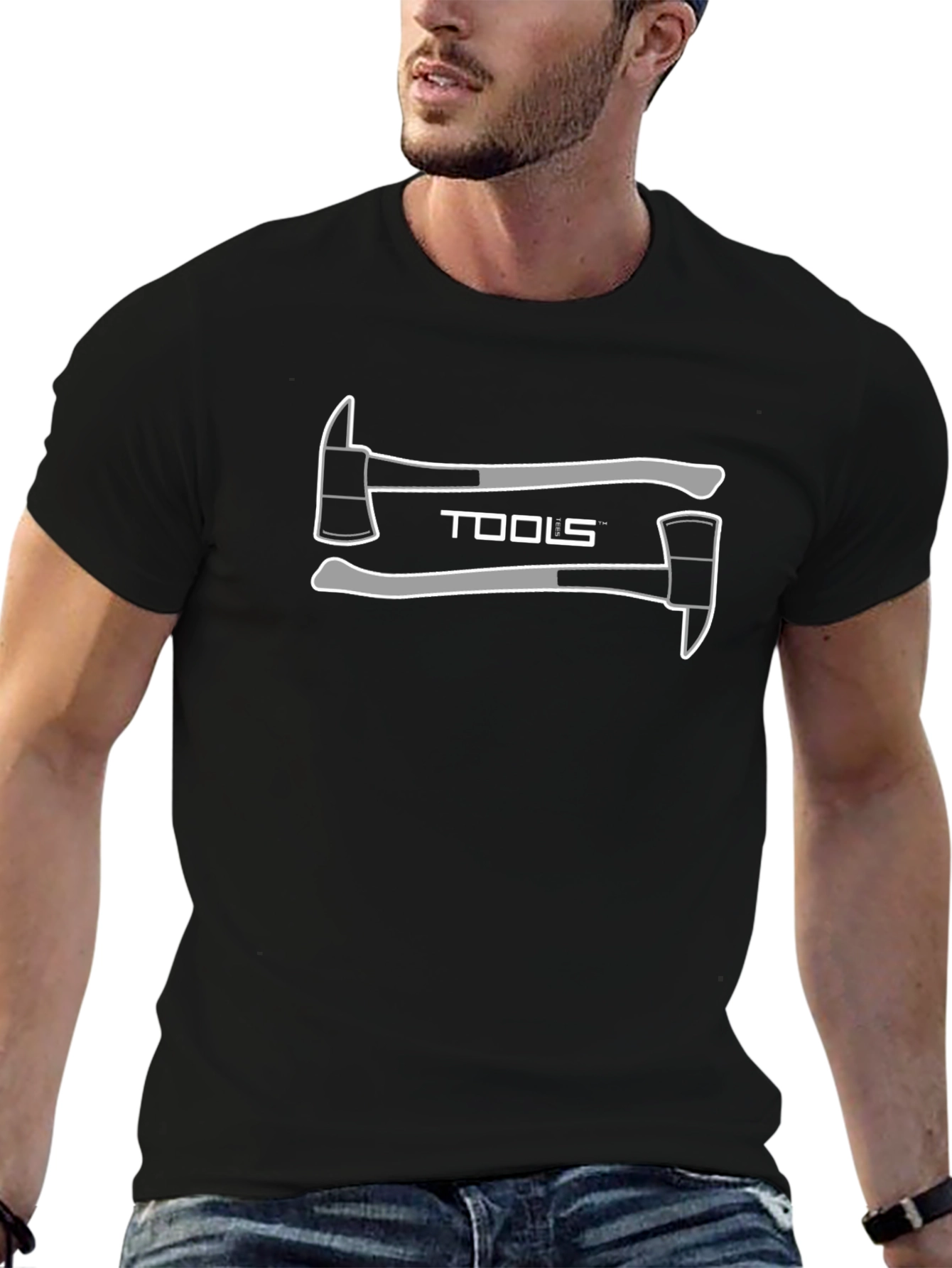 Tools Axe Graphic Tee - Black Cotton T-Shirt