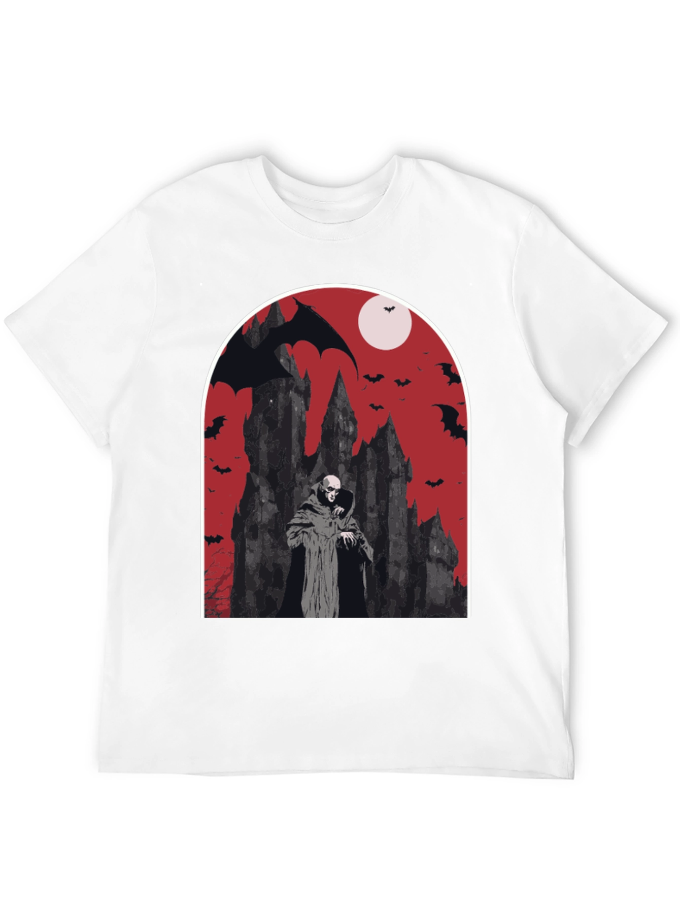 Vampire Castle Graphic Tee - Spooky Halloween Shirt